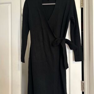 Banana Republic Black Knit Wrap Dress